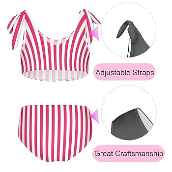 Amazon.com: CaTaKu Toddler Girls Swimsuit Red Striped 2